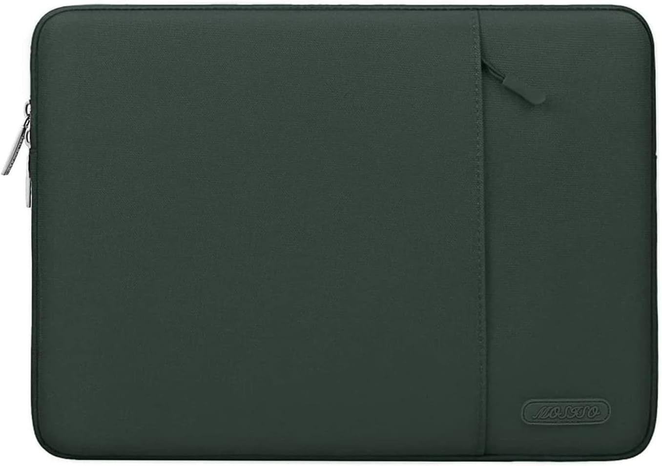 Laptop Sleeve Bag Compatible with Macbook Air 15 Inch M3 A3114 M2 A2941 2023 2024/Pro A1990 A1707,Surface Laptop 15,Dell XPS 15,HP Stream 14, Polyester Vertical Case with Pocket, Midnight Green