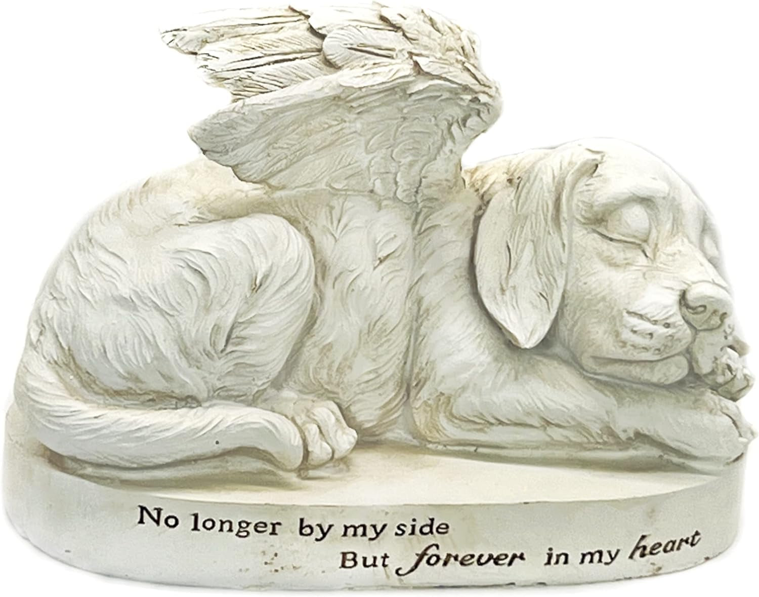 Dog Statues 10 Inch Angel Wings Labrador Golden Retriever Puppy Pet Outdoor Garden Memorial Monument Grave Marker Tribute Stone Finish Sculptures Home Decor