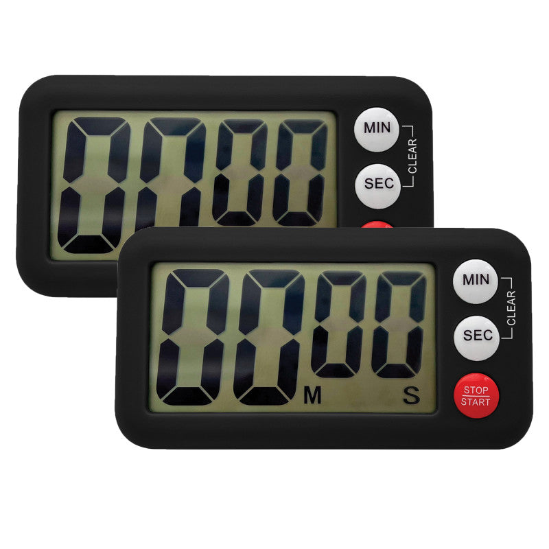 Magnetic Digital Classroom Timer, Black, Pack of 2