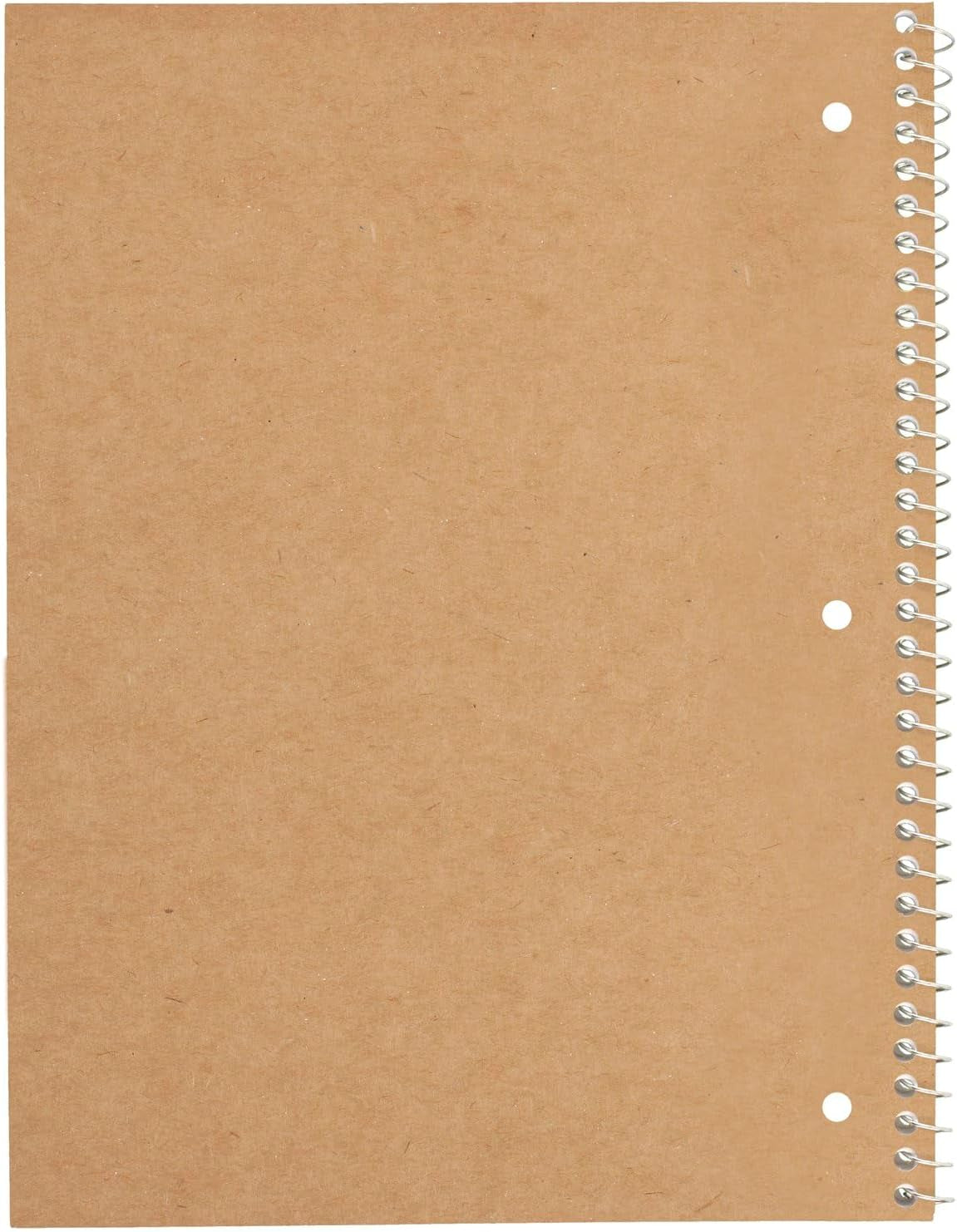 Spiral Notebooks, 6 Pack, 1-Subject, College Ruled Paper, 8" X 10-1/2", 70 Sheets, Assorted Pastel Colors (830049)