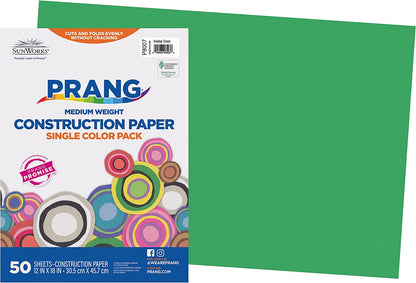 (Formerly ) Construction Paper, Holiday Green, 12" X 18", 50 Sheets