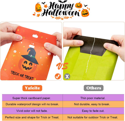 Halloween Candy Bags Treat Bags - 36PCS Halloween Decorations Halloween Party Supplies for Treat or Trick, Halloween Treat Bags for Kids, 9 Pattern Designs Halloween Party Favors with Ribbons