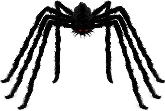 Halloween Decorations Giant Spider 6.6Ft,Realistic Large Hairy Spider Scary Furry Spider Props for Indoor Outdoor Yard Party Halloween Decor