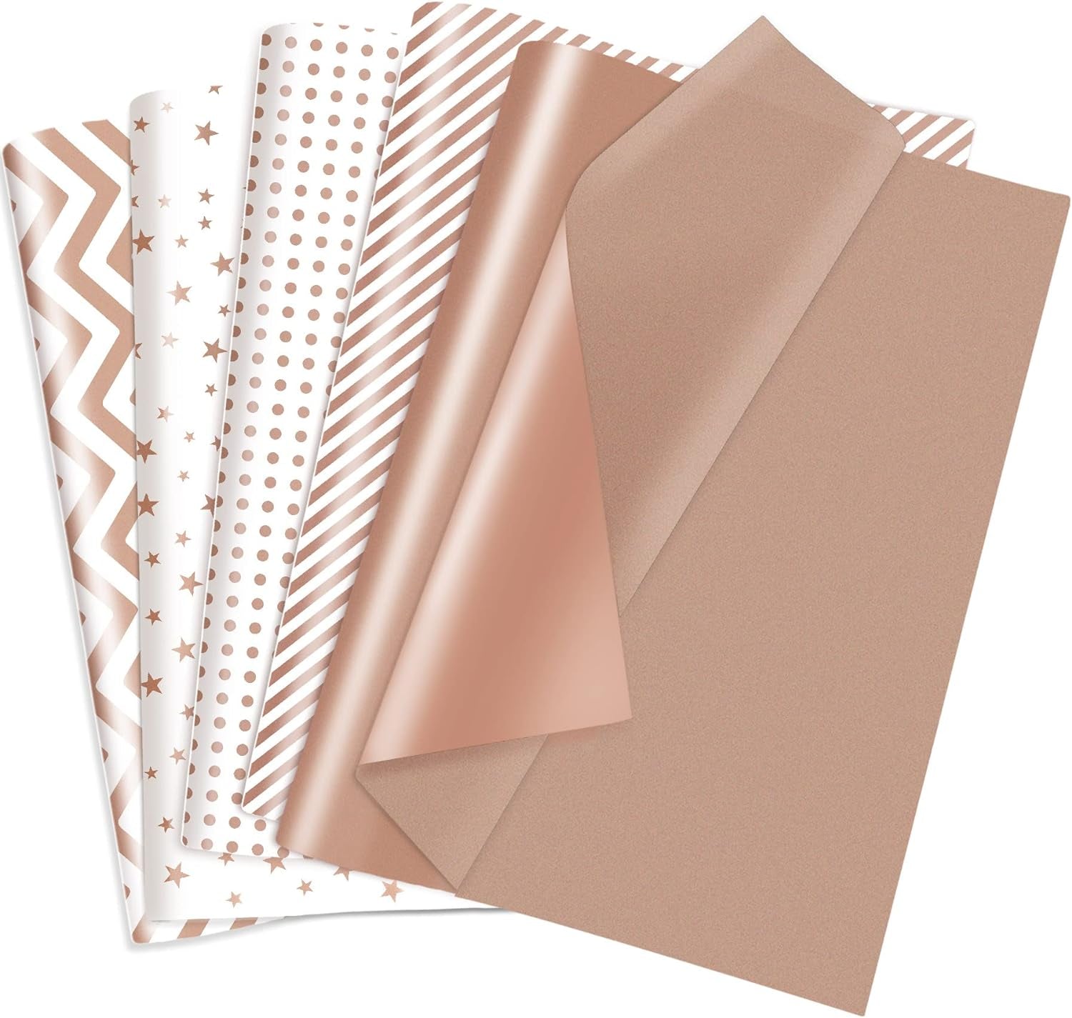 50 Pieces Rose Gold Tissue Paper 20X28Inch, Metallic Gift Tissue Paper for Gift Bags, Gift Wrapping & Packaging for Birthday Party Favor Decor DIY Fringes Shredded Fill Confetti