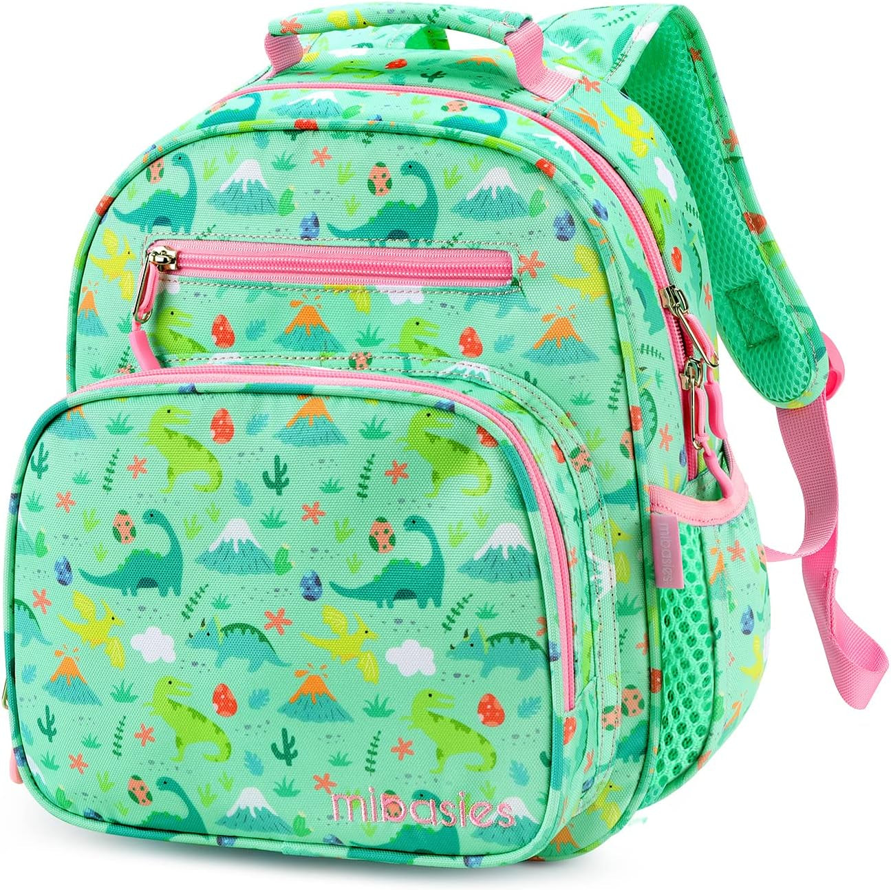 Toddler Backpack for Girls and Boys 2-4, Preschool Kindergarten Backpack, Cute Kids Backpacks for Girls（Dinosaur Forest Light Green）