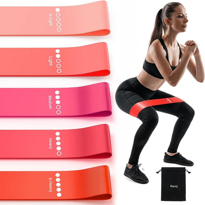 Resistance Bands, Exercise Workout Bands for Women and Men, 5 Set of Stretch Bands for Booty Legs, Pilates Flexbands