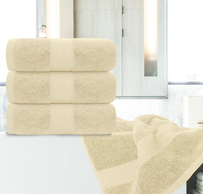 Luxury Bath Towels Large   Cotton Hotel spa Bathroom Towel 30x56  4 Pack  Beige