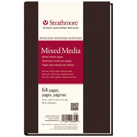 500 Series Art Journal Mixed Media Paper, Hardbound Binding, 64 Sheet, 5.5x8.5 inch, 1 Count