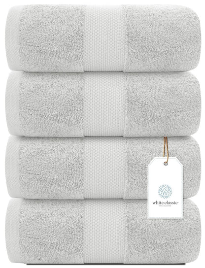 Luxury Bath Towels Set of 4 Large   700 GSM Cotton Ultra Soft Bath Towels 27x54