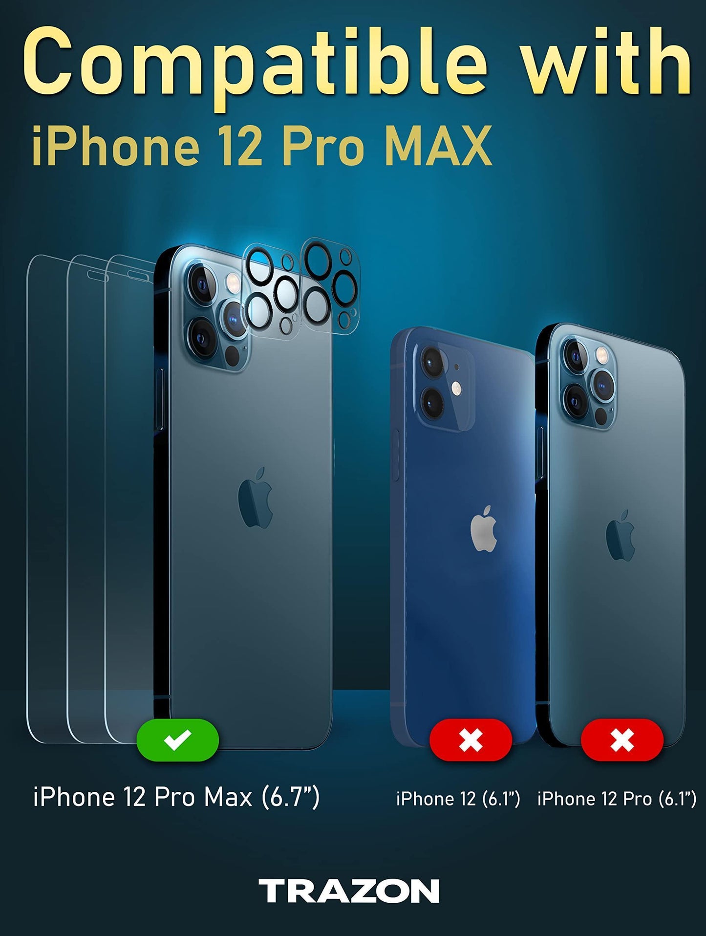 3 Pack Iphone 12 Pro Max Screen Protector and 2 Pack Iphone 12 Pro Max Camera