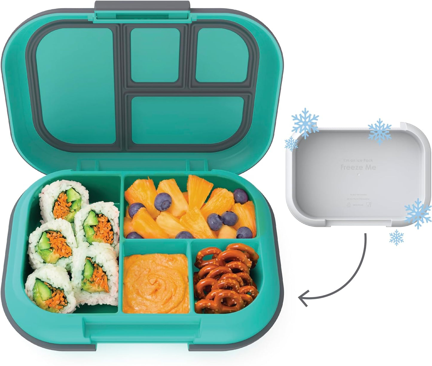 ® Kids Chill Leak-Proof Lunch Box - Included Reusable Ice Pack Keeps Food Cold; 4-Compartment Bento Lunch Container; Microwave & Dishwasher Safe; 2 Year Manufacturer Warranty (Red/Royal)