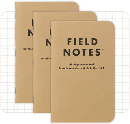 : Original Kraft 3-Pack - Ruled Paper Memo Books - Lined 48 Page Pocket Notebooks - 3.5" X 5.5"