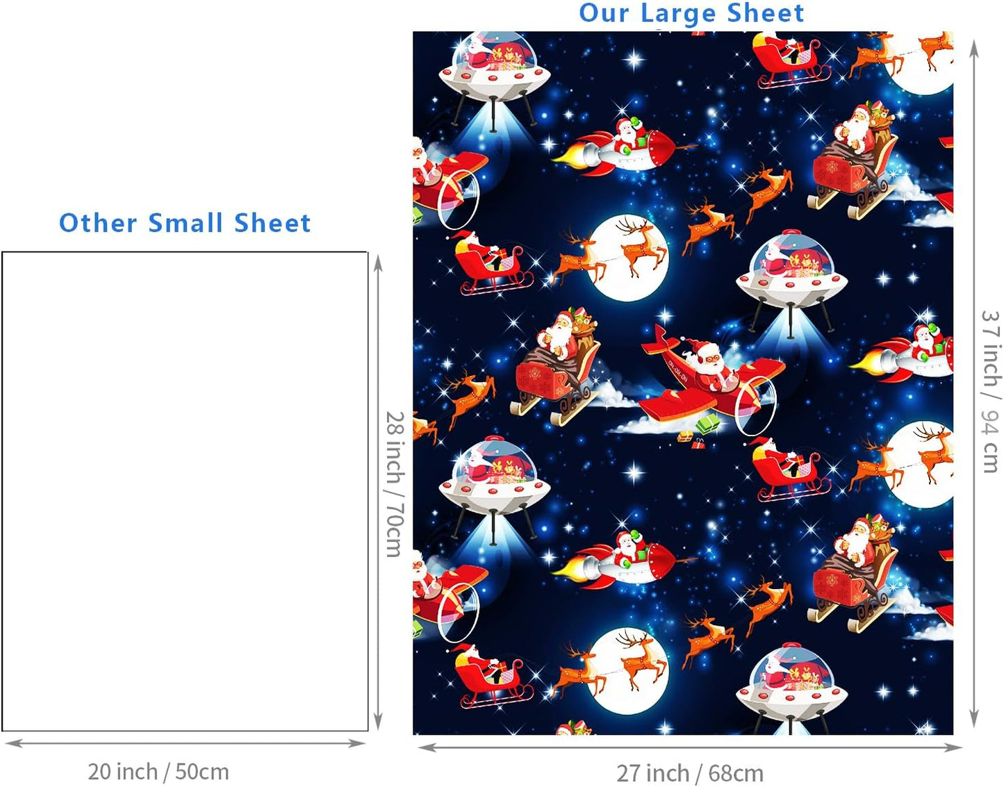 Christmas Wrapping Paper for Kids Boys Girls - Funny Xmas Holiday Gift Wrap with Gnomes, Santa, Penguins, Sloths for Party - 8 Large Sheets, Cute Design, 27 X 37 Inch, High Gloss