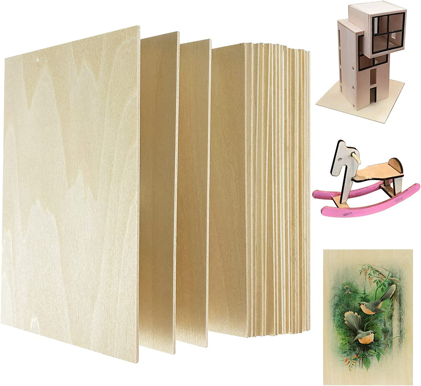 20 Pack Basswood Sheets for Craft, Laser, Wood Burning, Wooden DIY Ornaments, Unfinished Thin Balsa Plywood Sheets Can Be Cut & Painted to Desired Shape(150X100X2Mm)