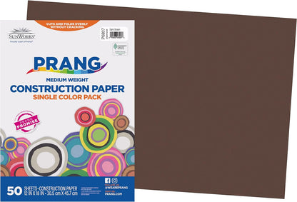 (Formerly ) Construction Paper, White, 12" X 18", 50 Sheets