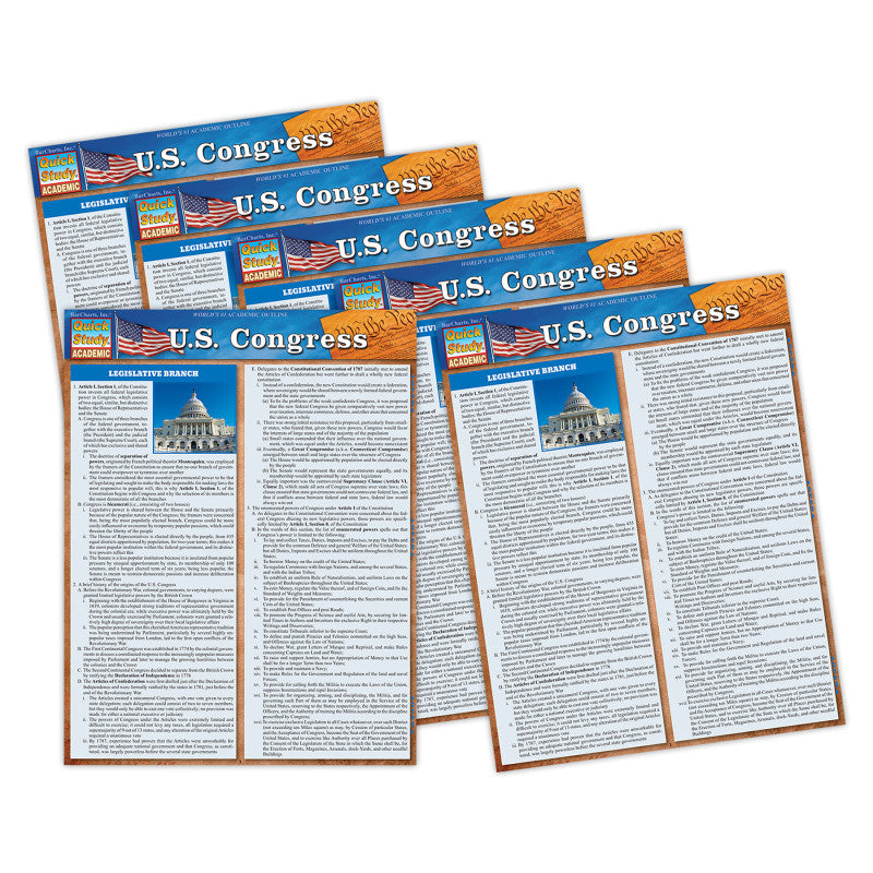 Laminated Study Guide, U.S. Congress – Loomini