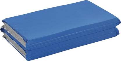 Everyday Folding Rest Mat, 4-Section, 1In, Sleeping Pad, Blue/Grey