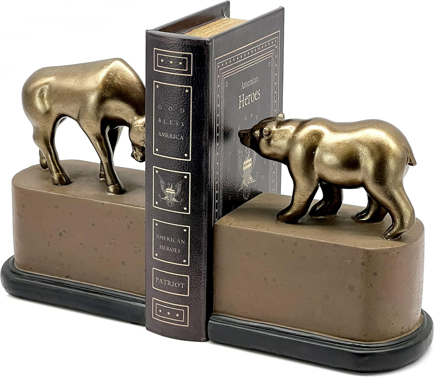 Bull Bear Decorative Vintage Bookends Business Gifts for Executives Manager Finance Company Stock Consultant Advisor Animal Book Ends Bookshelves Support Statues