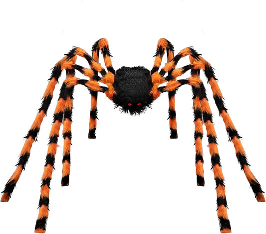 Halloween Decorations Giant Spider 6.6Ft,Realistic Large Hairy Spider Scary Furry Spider Props for Indoor Outdoor Yard Party Halloween Decor