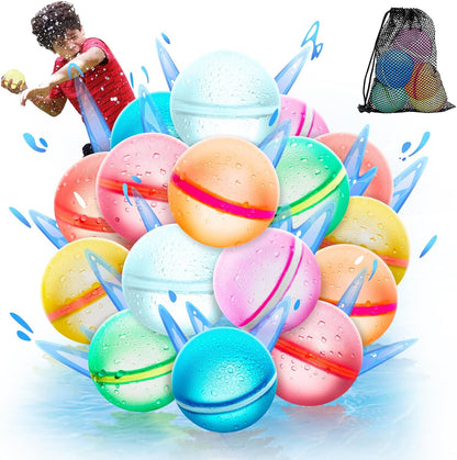 【8 Pack】Magnetic Reusable Water Balloons Fast Refillable for Kids Outdoor Activities, Latex-Free Kids Pool Beach Bath Toys, Self-Sealing Water Bomb Quick Fill for Summer Games