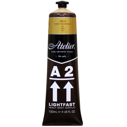 A2 Heavy Body Lightfast Artist Acrylic, 4 oz., Gold