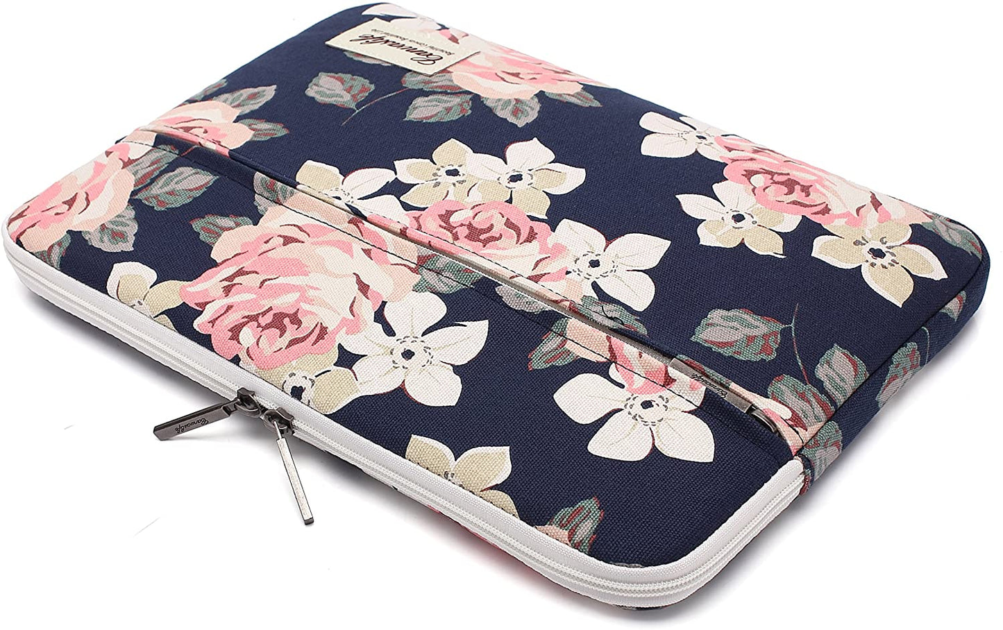 Garden Rose Waterproof Pattern 13 Inch Canvas Laptop Sleeve with Pocket 13 Inch 13.3 Inch Laptop 13 Case13 Sleeve