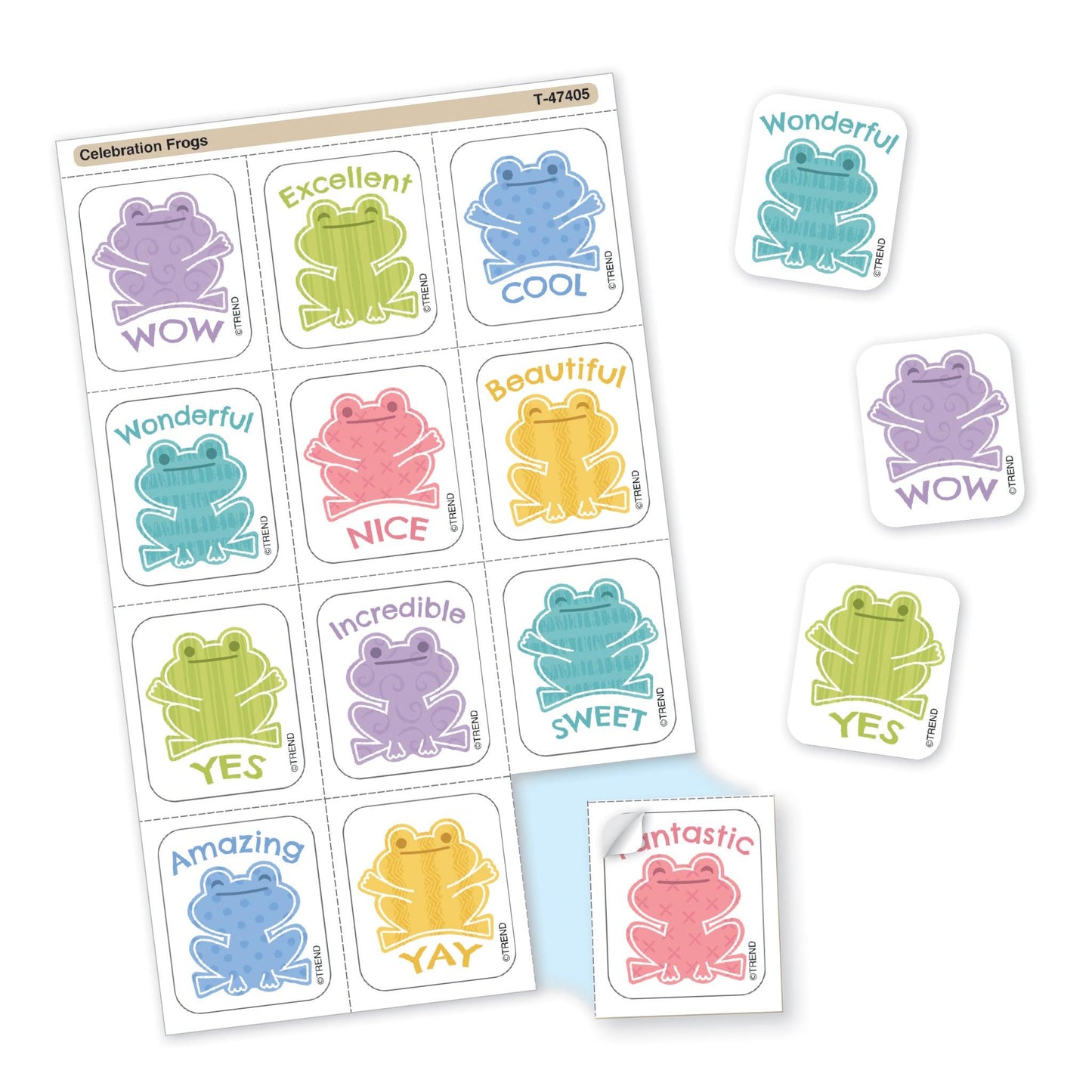 Celebration Frogs Tear & Share Stickers®, 60 Per Pack, 6 Packs - Loomini