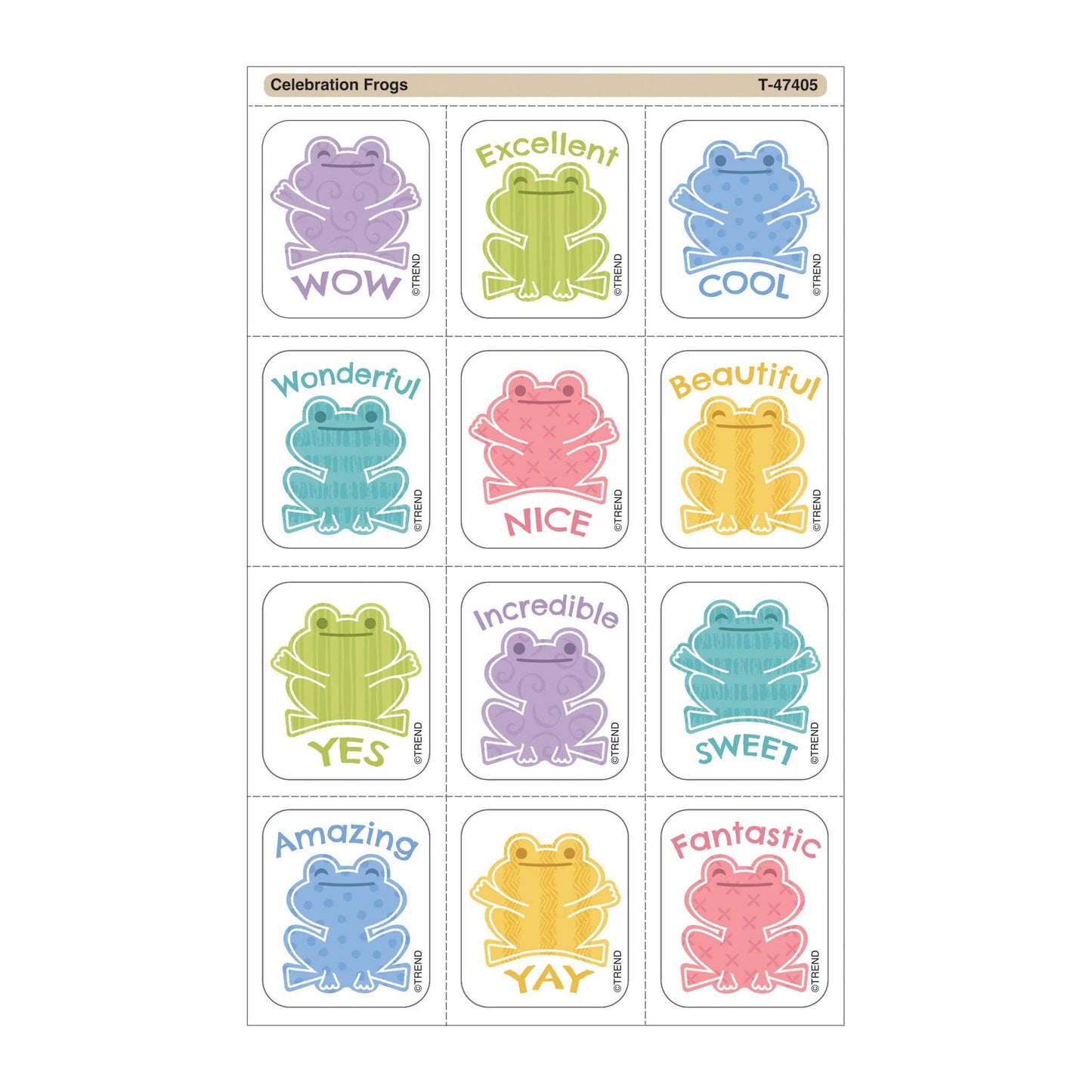 Celebration Frogs Tear & Share Stickers®, 60 Per Pack, 6 Packs - Loomini