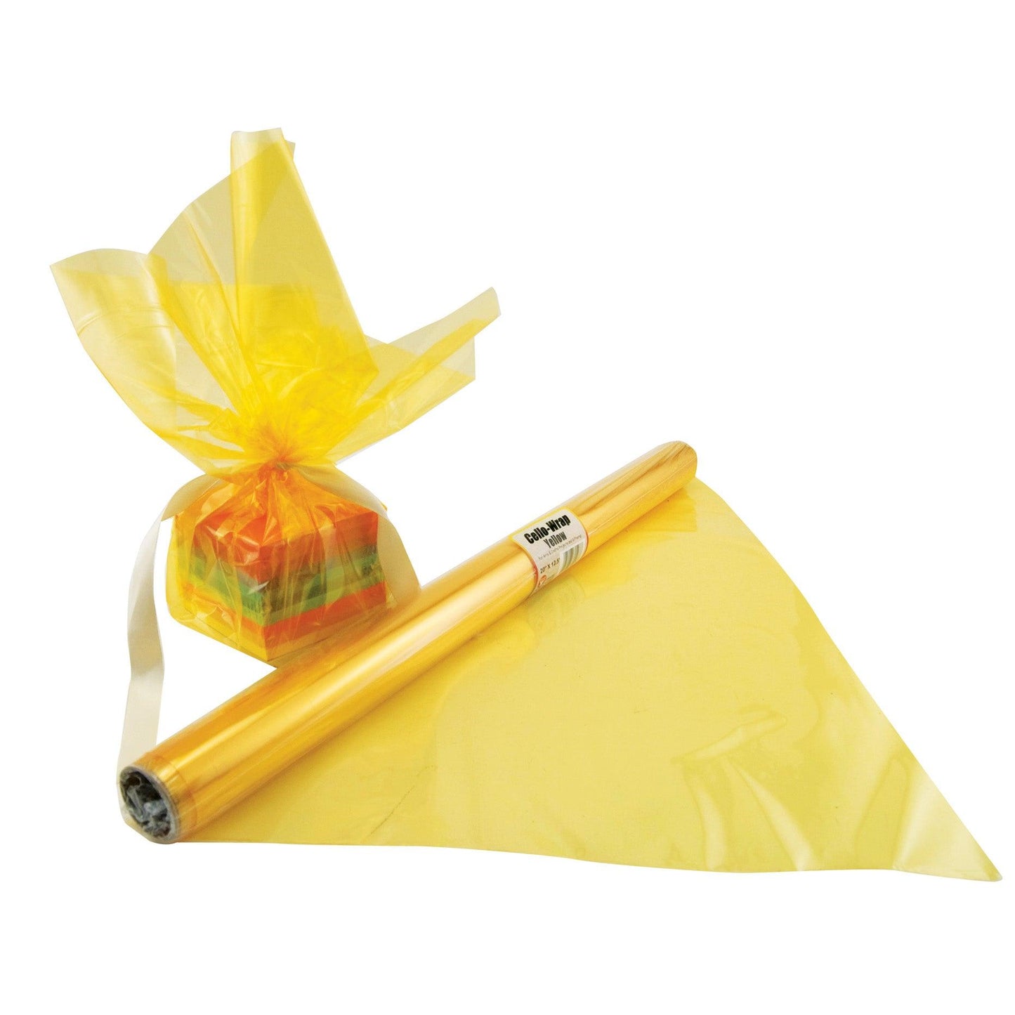 Cello-Wrap™ Roll, Yellow, 20" x 12.5', 6 Rolls - Loomini