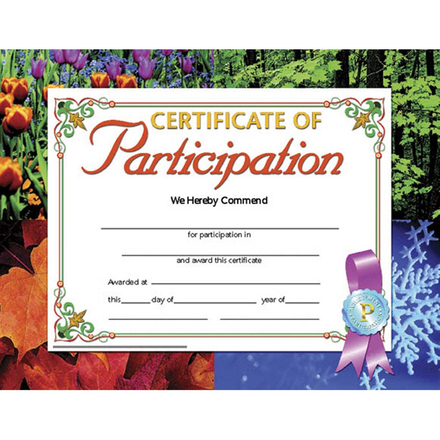 Certificate of Participation, 8.5" x 11", 30 Per Pack, 3 Packs - Loomini