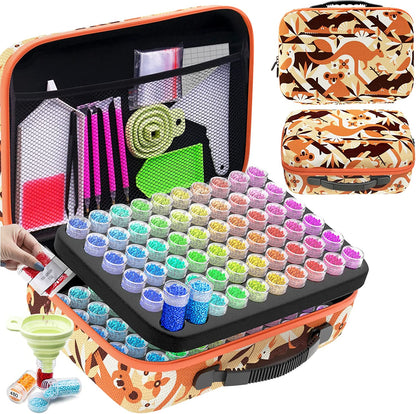 Diamond Painting Storage Boxes, 60 Slots Bead Storage with 5D Diamond Art Accessories and Tools Kit