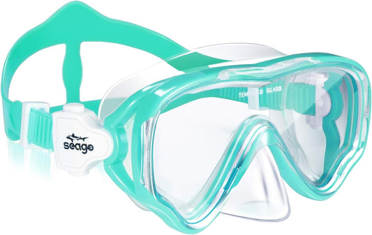 Kids Swim Goggles Snorkel Diving Mask for Youth(5-15), Anti-Fog 180° Clear View