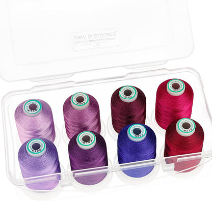 - 20 Options - 8 Snap Spools of 1000M Each Polyester Embroidery Machine Thread with Clear Plastic Storage Box for Embroidery & Quilting - Variegated Color1