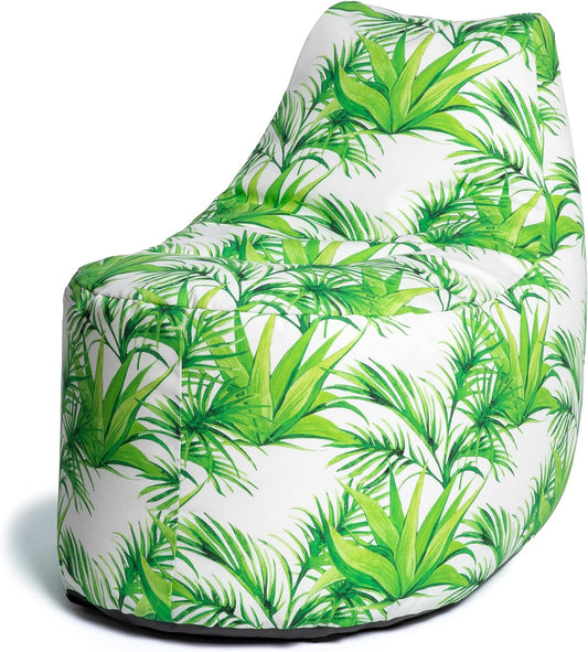 Avondale Outdoor Patio Bean Bag Chair, Caribbean Palms