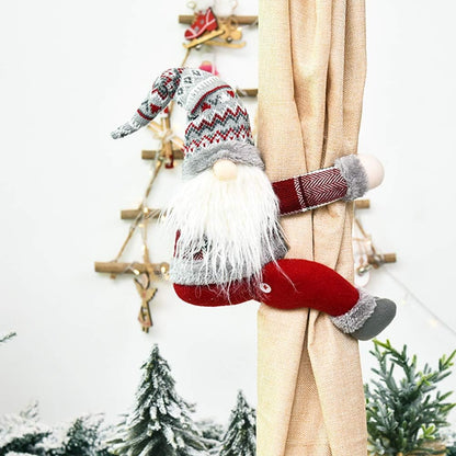 Hand Made Christmas Tree Topper Gnome - Funny Decoration, Can Also Be Used as Curtain Tie, Unique Christmas Decoration