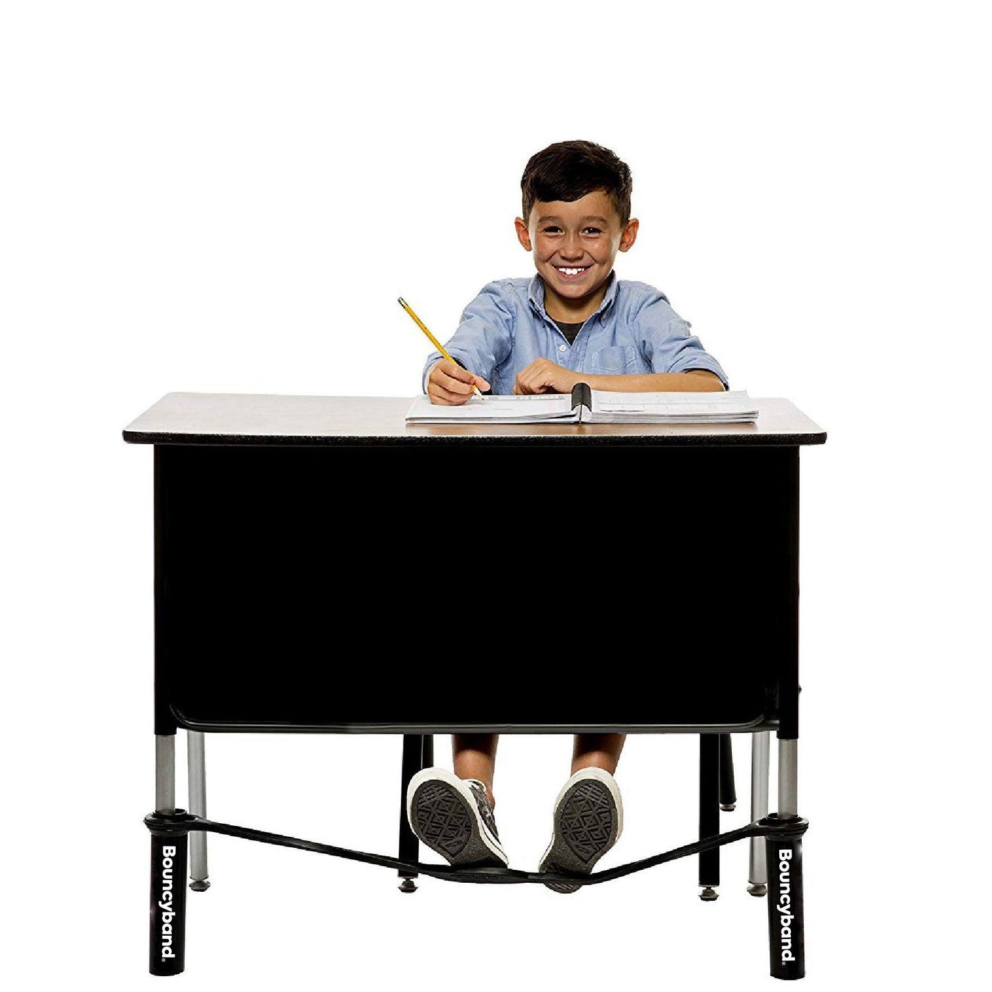Chair Band for Extra-Wide School Desks, Black Tubes - Loomini