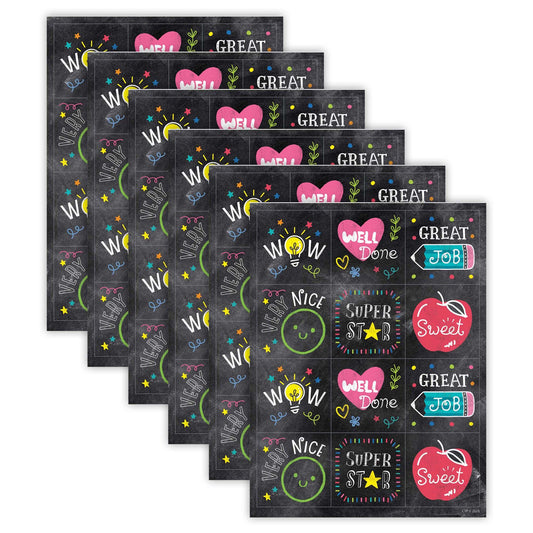 Chalk It Up! Colorful Chalk Reward Stickers, 60 Per Pack, 6 Packs - Loomini