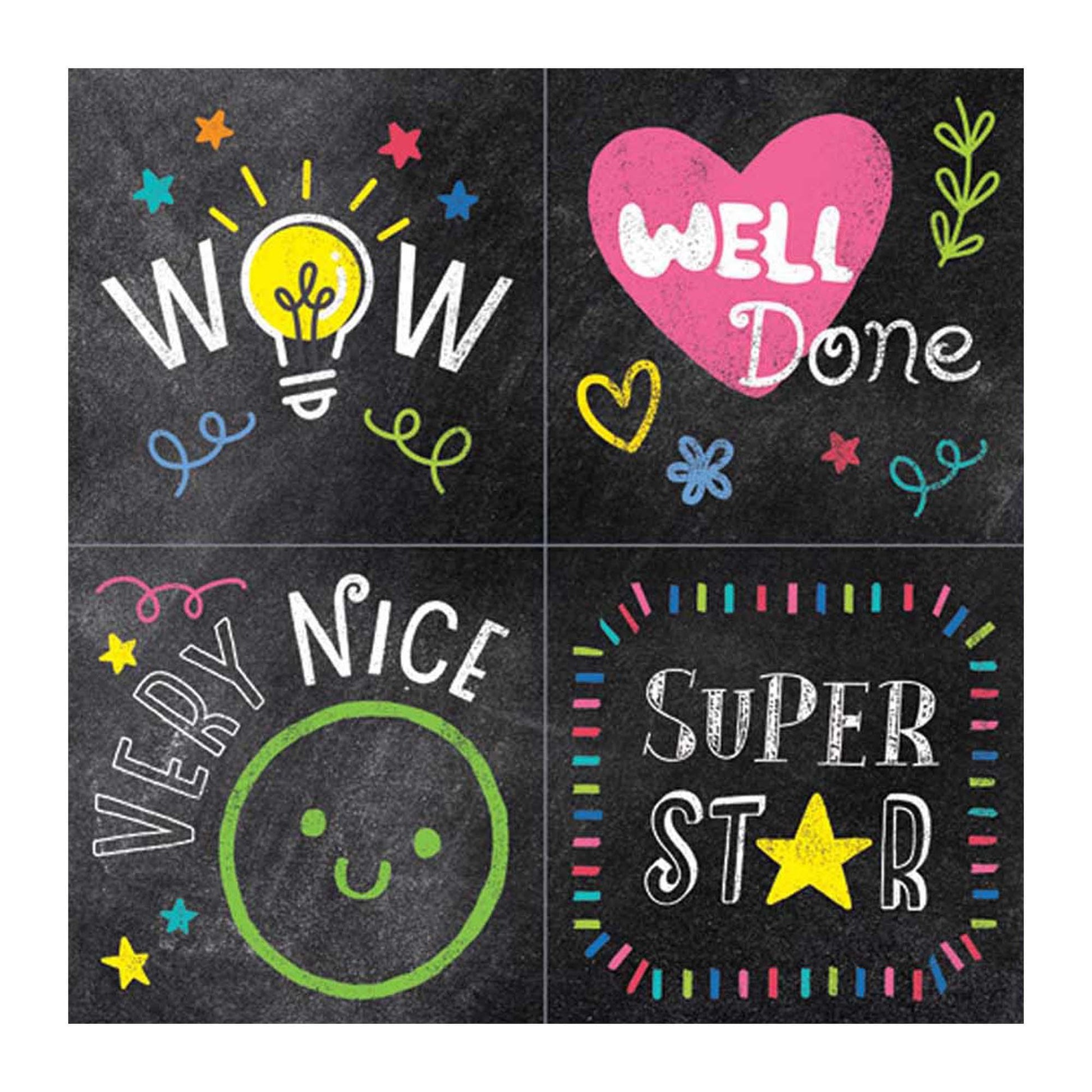 Chalk It Up! Colorful Chalk Reward Stickers, 60 Per Pack, 6 Packs - Loomini