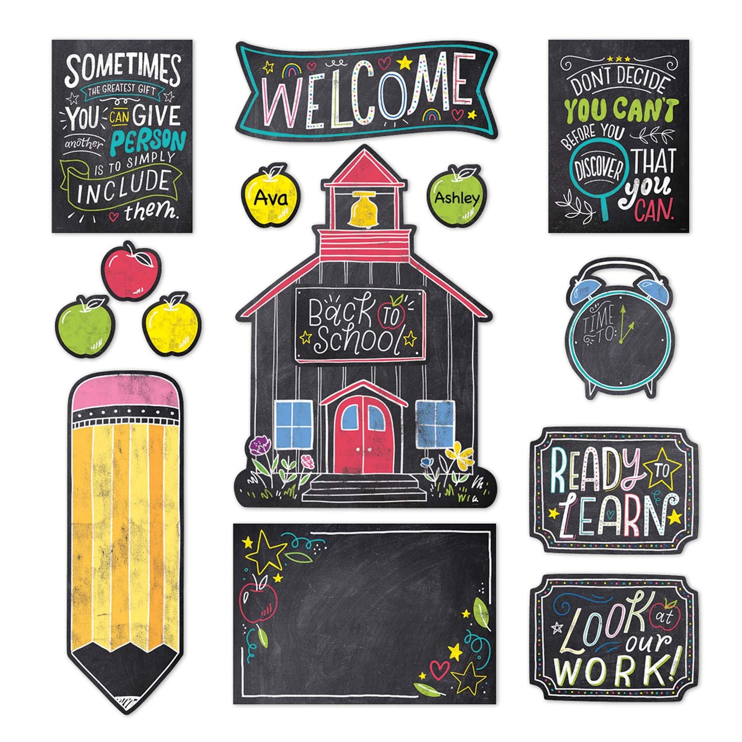 Chalk It Up! School Time Fun Bulletin Board Set - Loomini