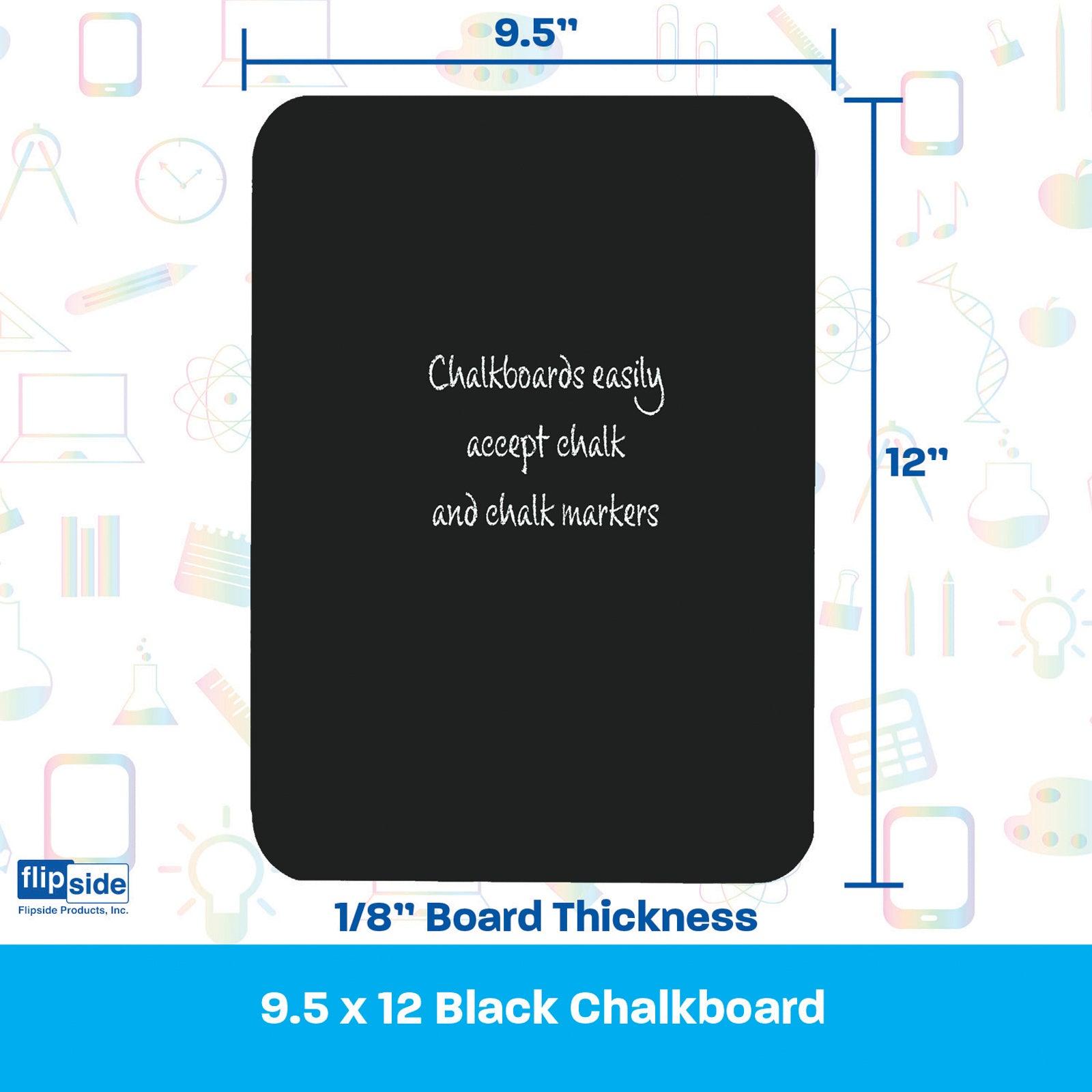 Chalkboard, 9.5" x 12", Black, Pack of 6 - Loomini