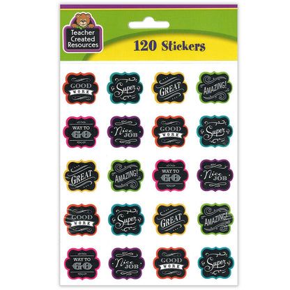 Chalkboard Brights Stickers, 120 Per Pack, 12 Packs - Loomini