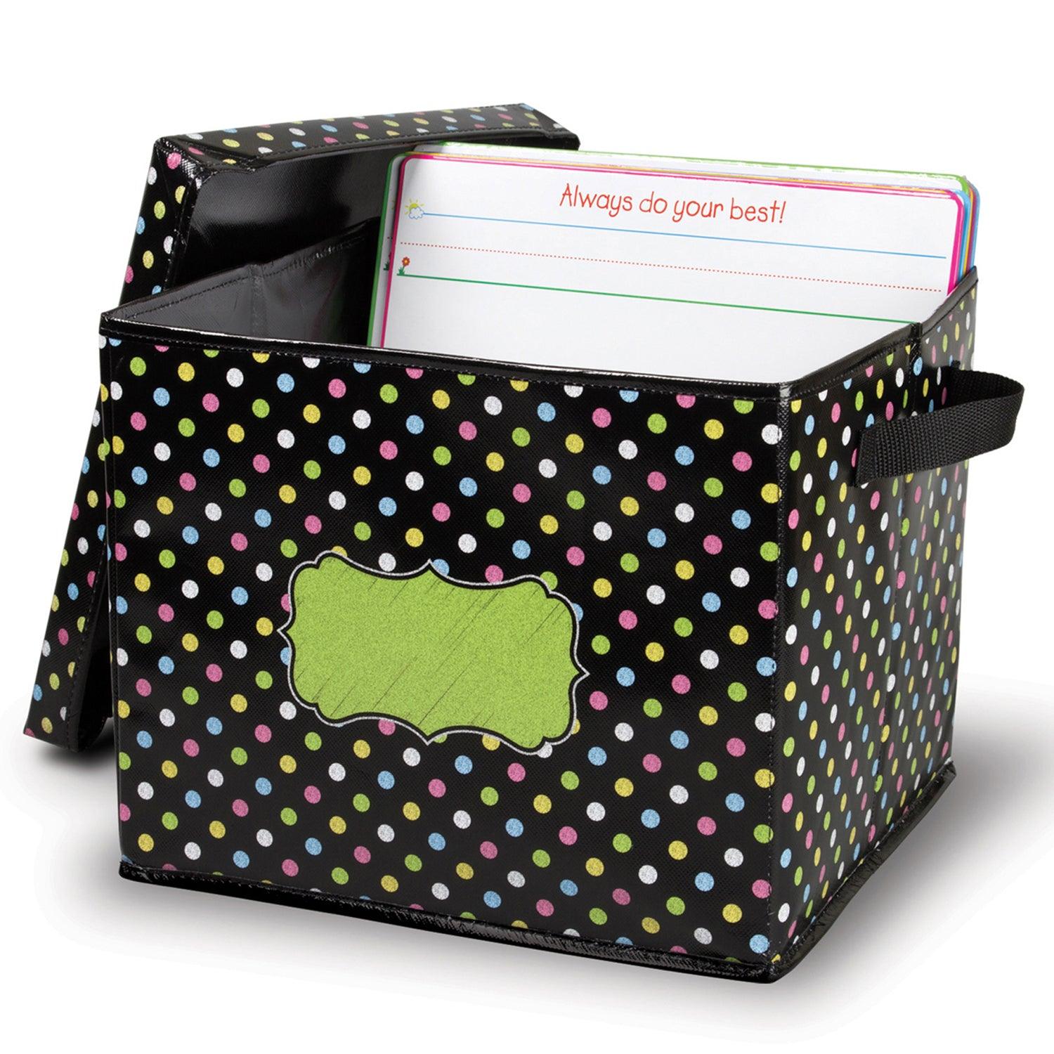 Chalkboard Brights Storage Box with Lid - Loomini