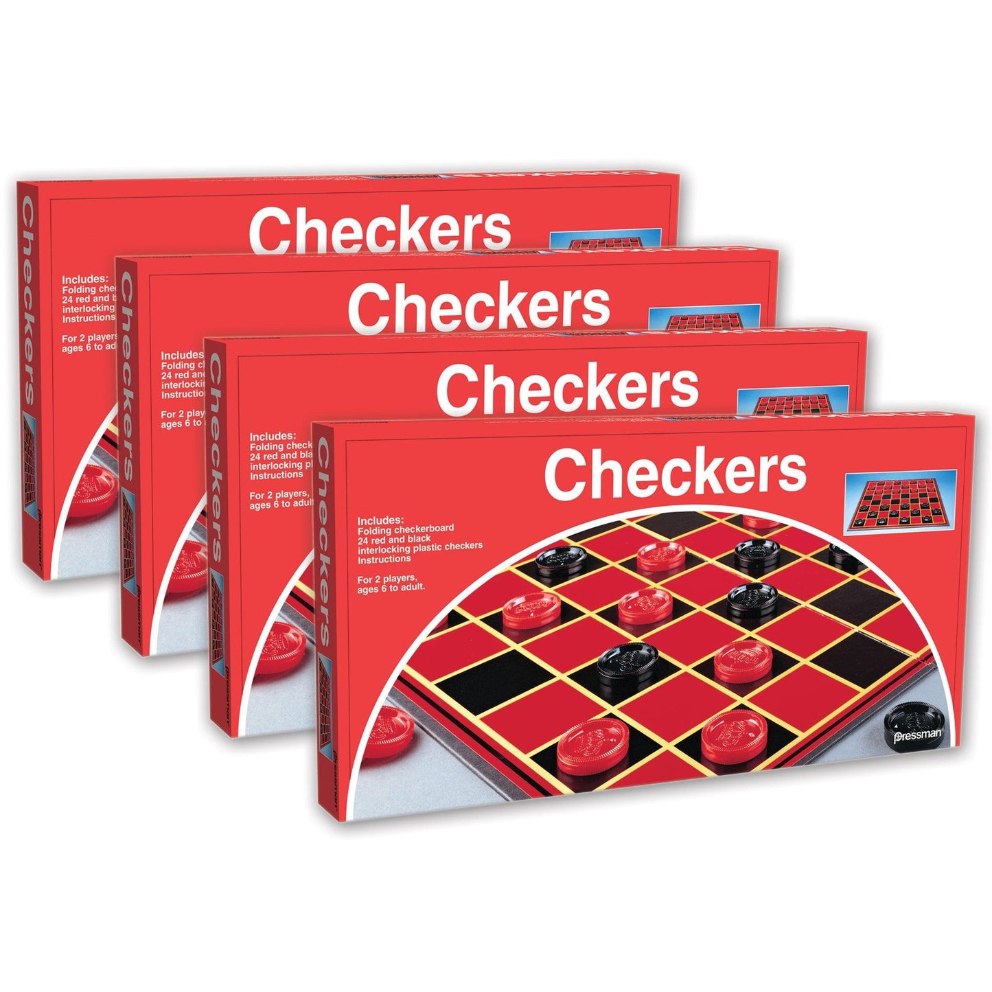 Checkers Game, Pack of 4 - Loomini