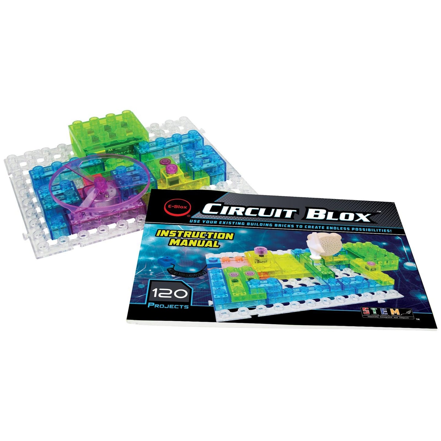 Circuit Blox 120, Circuit Board Building Blocks, 49 Pieces - Loomini