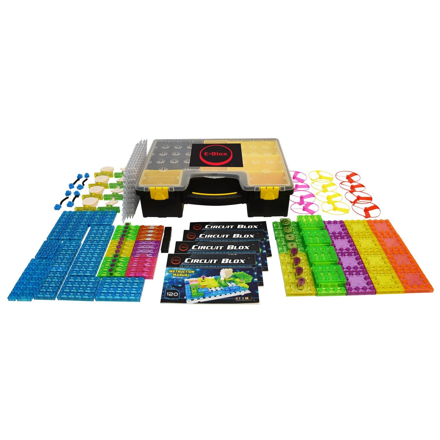 Circuit Blox 120, Circuit Board Building Blocks Classroom Set, 196 Pieces - Loomini