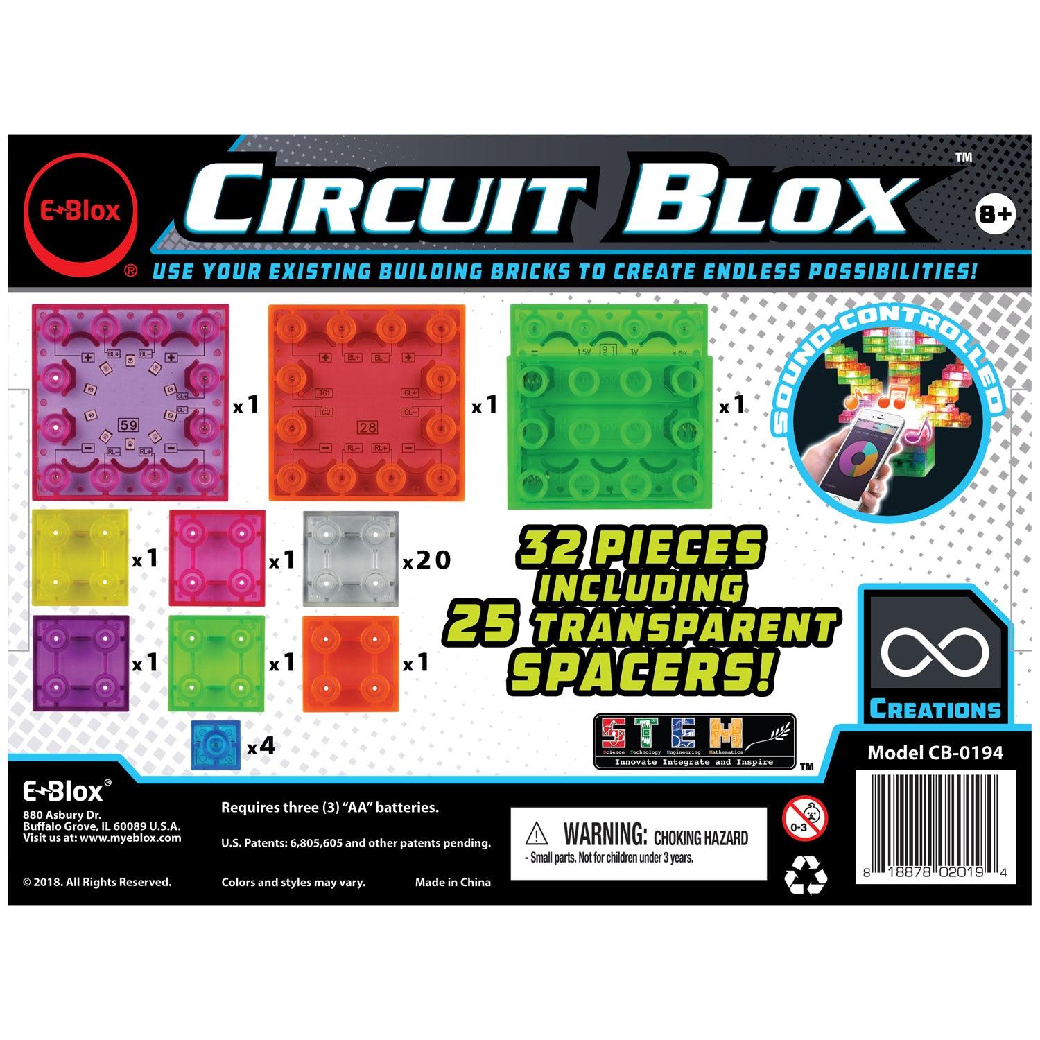 Circuit Blox Lights Starter, Circuit Board Building Blocks, 32 Pieces - Loomini