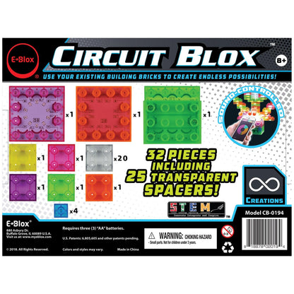 Circuit Blox Lights Starter, Circuit Board Building Blocks, 32 Pieces - Loomini