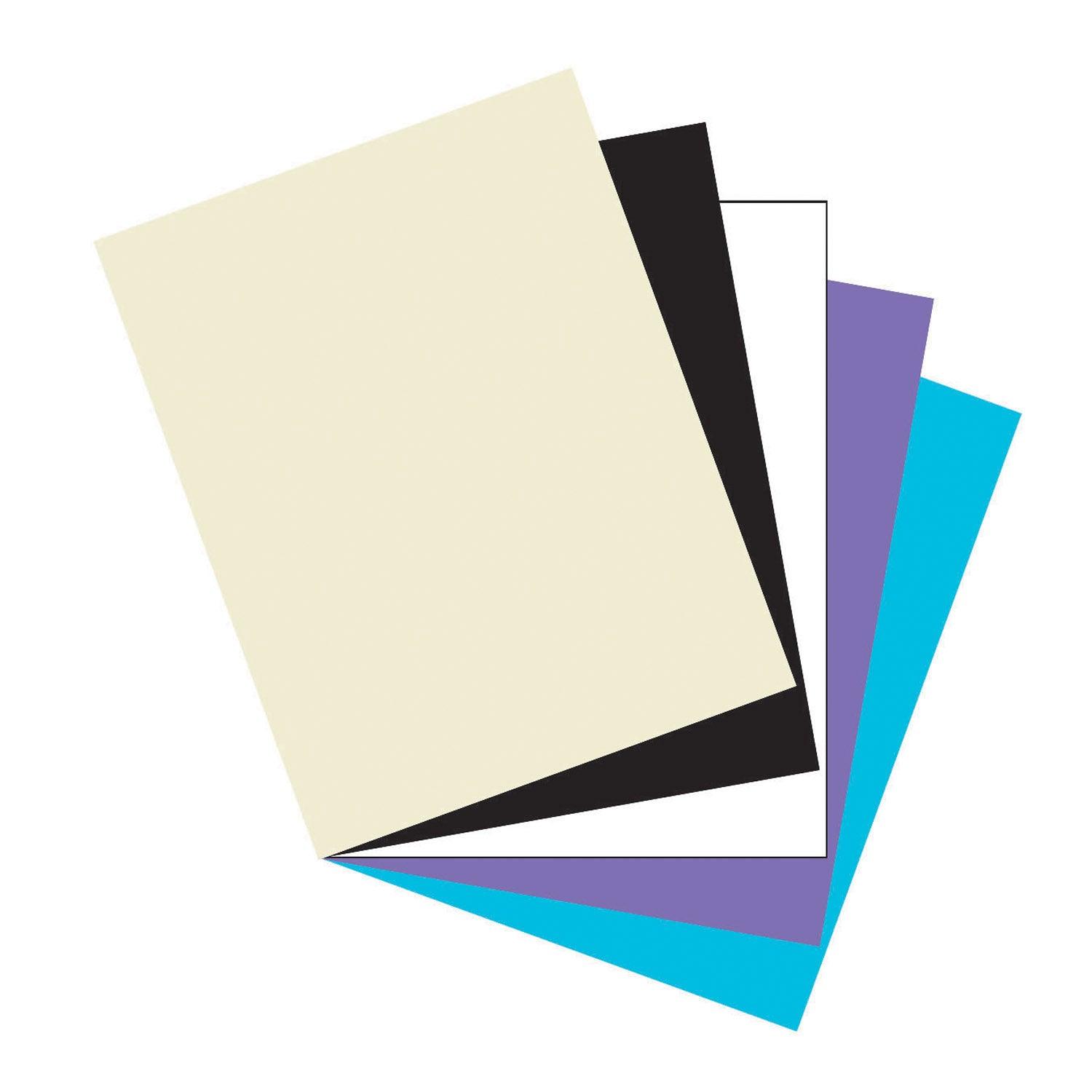 Classic Card Stock, 5 Assorted Colors, 8-1/2" x 11", 100 Sheets Per Pack, 2 Packs - Loomini