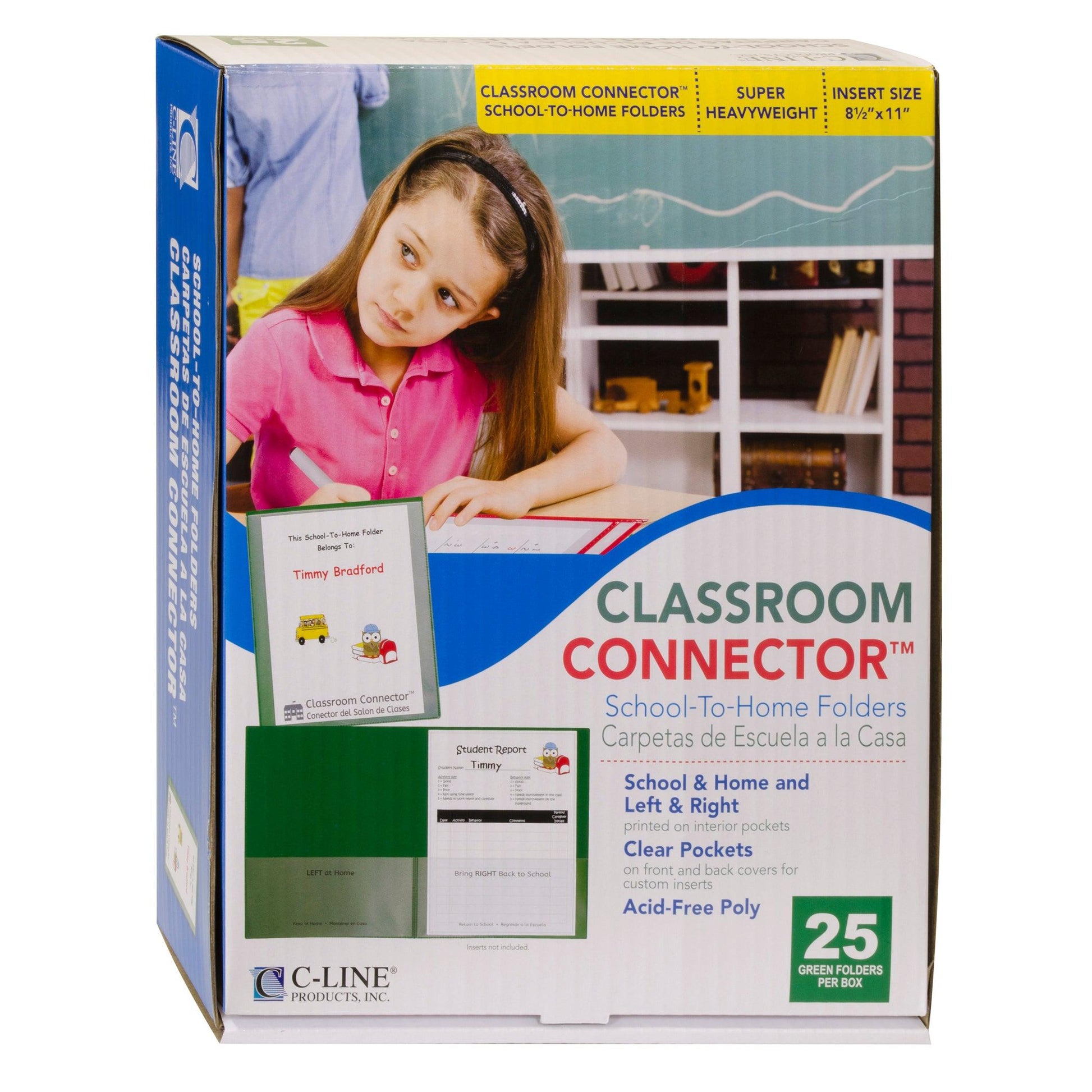 Classroom Connector™ School-To-Home Folders, Green, Box of 25 - Loomini