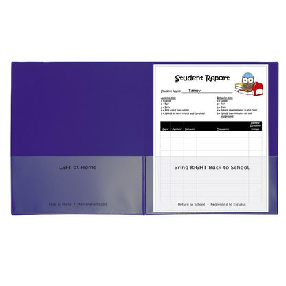 Classroom Connector™ School-To-Home Folders, Purple, Box of 25 - Loomini